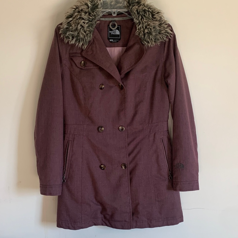 The North Face Women's Plum Trench Coat with Faux-Fur Collar - Picture 9 of 11